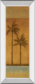 Golden Palm Il By Jordan Grey - Mirror Framed Print Wall Art - Light Brown