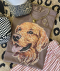 Golden Retriever Faux Rhinestone Dog Tee - Cracked Ginger