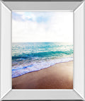 Golden Sands Il By Susan Bryant - Mirror Framed Print Wall Art - Light Blue