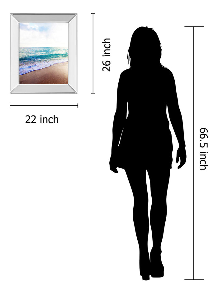 Golden Sands Il By Susan Bryant - Mirror Framed Print Wall Art - Light Blue