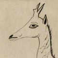 Joseph Hecht Tete de Jeune Cerf (original French title) Head of a Young Deer - engraving on laid paper, 1928.