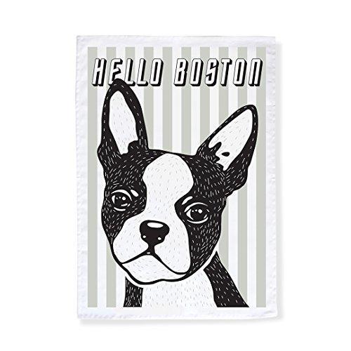 Hello Boston Terrier Tea Towel