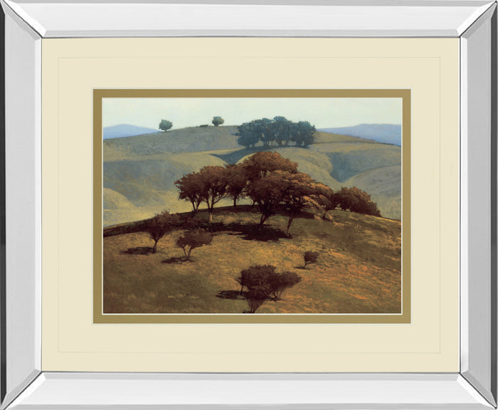 Hills Near Chico By N. Bohne - Mirror Framed Print Wall Art - Light Brown