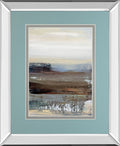 Hint Of By Aerial Snow - Mirror Framed Print Wall Art - Light Blue