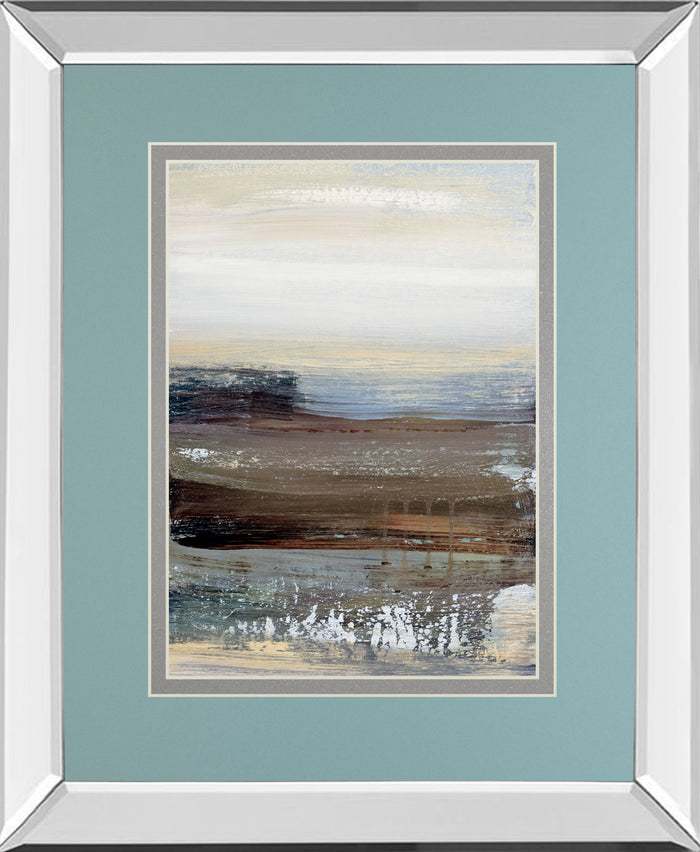 Hint Of By Aerial Snow - Mirror Framed Print Wall Art - Light Blue