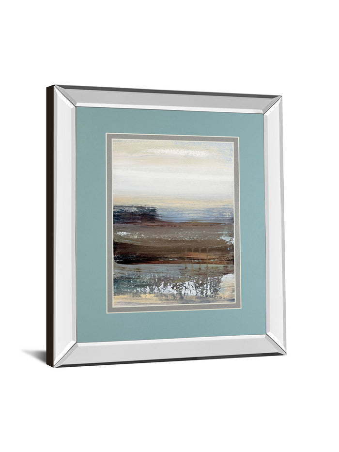 Hint Of By Aerial Snow - Mirror Framed Print Wall Art - Light Blue