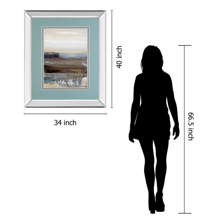 Hint Of By Aerial Snow - Mirror Framed Print Wall Art - Light Blue