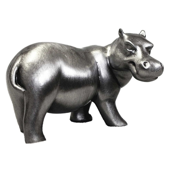 Hippo Mouth Closed Pewter Sculpture