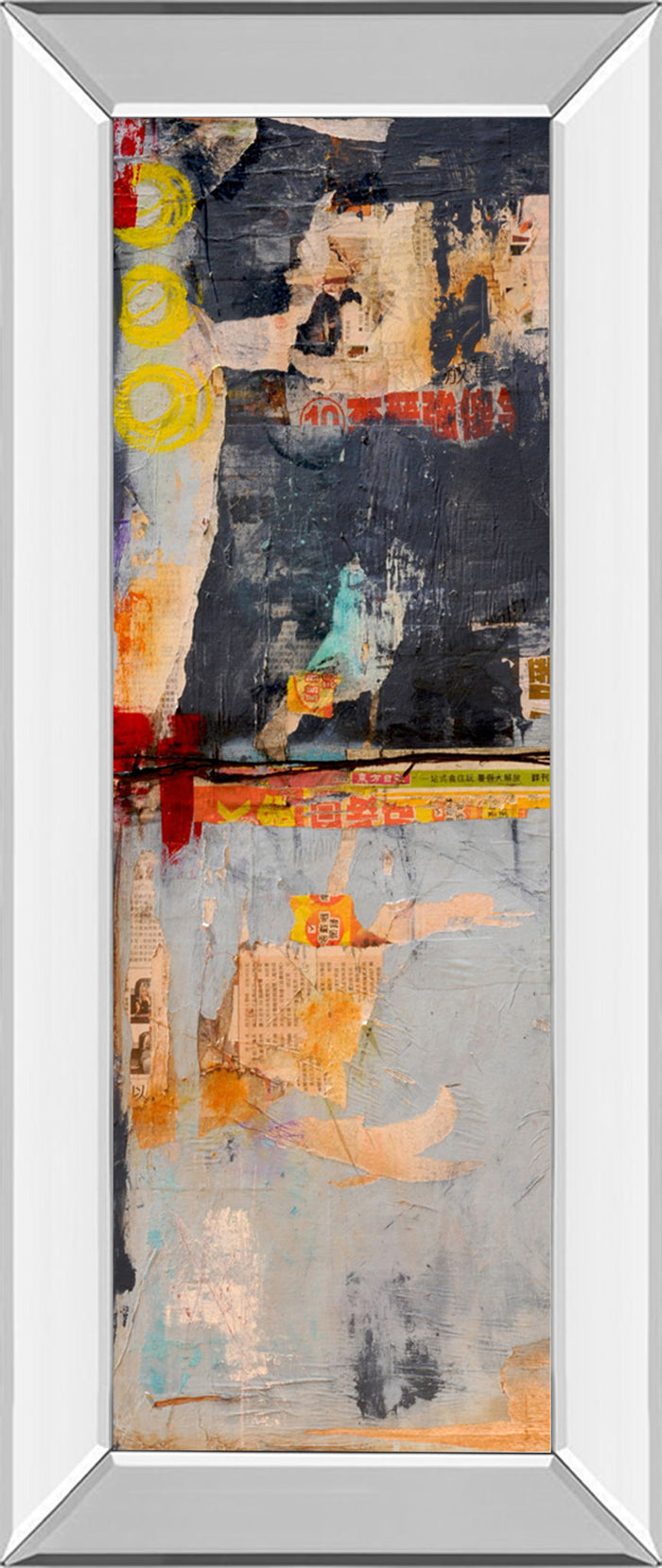 Hong Kong Post I By Erin Ashley - Mirror Framed Print Wall Art - Beige