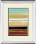 Horizon Lines I By Tesla Mirrored Frame - Light Brown
