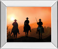 Horse Riders By Jtanki - Mirror Framed Print Wall Art - Orange