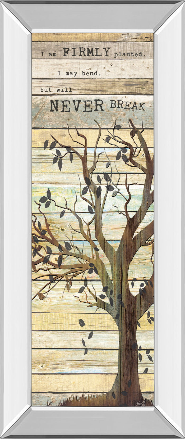 I Am Firmly Planted By Marla Rae - Mirror Framed Print Wall Art - Beige