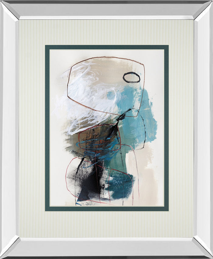 In The Middle I By Barnes Mirrored Frame - Beige