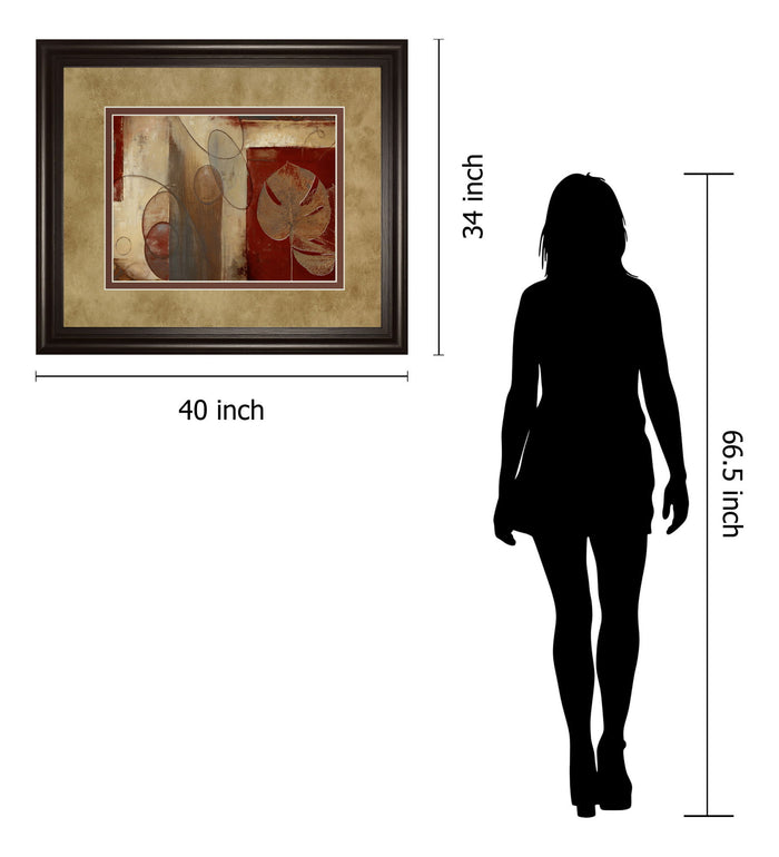 Inspiration In Crimson By Patricia Pinto - Framed Print Wall Art - Light Brown