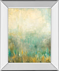 Jardin Vert By Pasion - Mirror Framed Print Wall Art - Beige