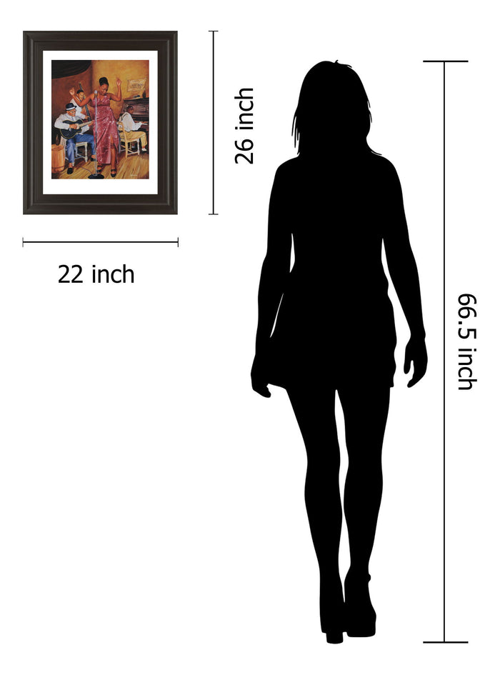 Jazz Vocals - Framed Print Wall Art - Light Brown