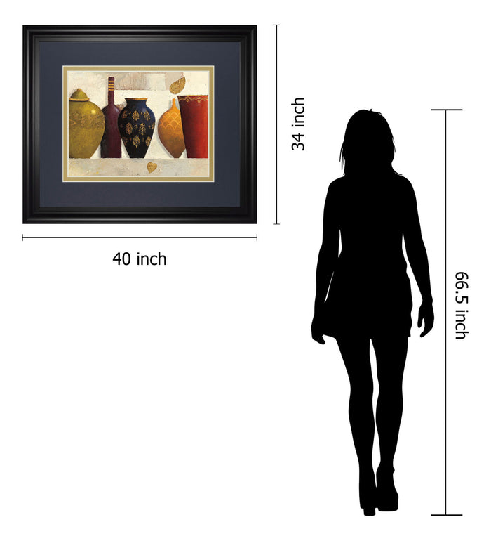 Jeweled Vessels By J. Wiens - Framed Print Wall Art - Dark Gray