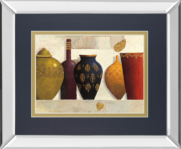 Jeweled Vessels By J. Wiens - Mirror Framed Print Wall Art - Dark Gray
