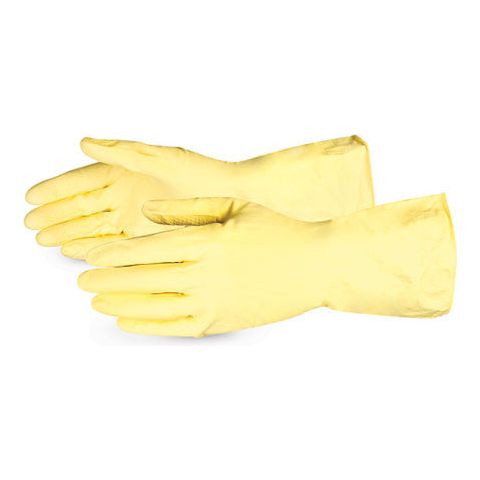 L-Series Economy Yellow Flock-Lined Latex Chemical-Resistant Glove (1 dozen)