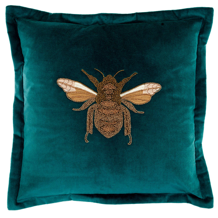 Layla Embroidered Cushion Teal: Teal / Feather Rich Filled / 50 x 50cm