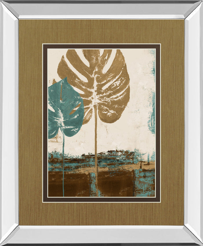 Leaves Il By Patricia Pinto - Mirror Framed Print Wall Art - Beige
