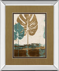 Leaves Il By Patricia Pinto - Mirror Framed Print Wall Art - Beige