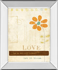 Let Love Bloom By Mollie B - Mirror Framed Print Wall Art - Beige