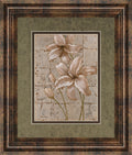 Lilies On Silver Il By Vivian Flasch - Framed Print Wall Art - Light Brown