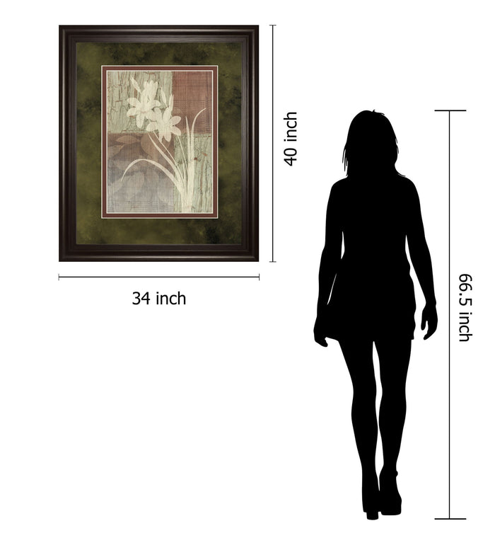 Lily Silhouette By Various - Framed Print Wall Art - Light Brown