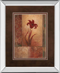 Lily Silhouette By Vivian Flasch - Mirror Framed Print Wall Art - Light Brown