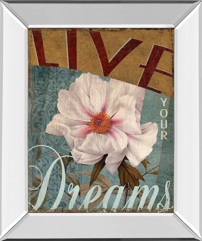 Live Your Dream By Kelly Donovan - Mirror Framed Print Wall Art - Dark Gray
