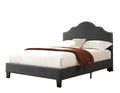 Madison - King Upholstered Bed With Nailhead, Padded Headboard, And Platform-Style Base - Charcoal Gray