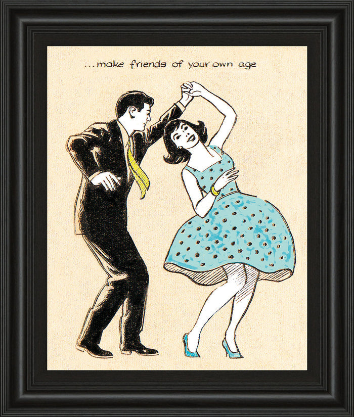 Make Friends Of Your Own Age By Roy Newby - Framed Print Wall Art - Beige