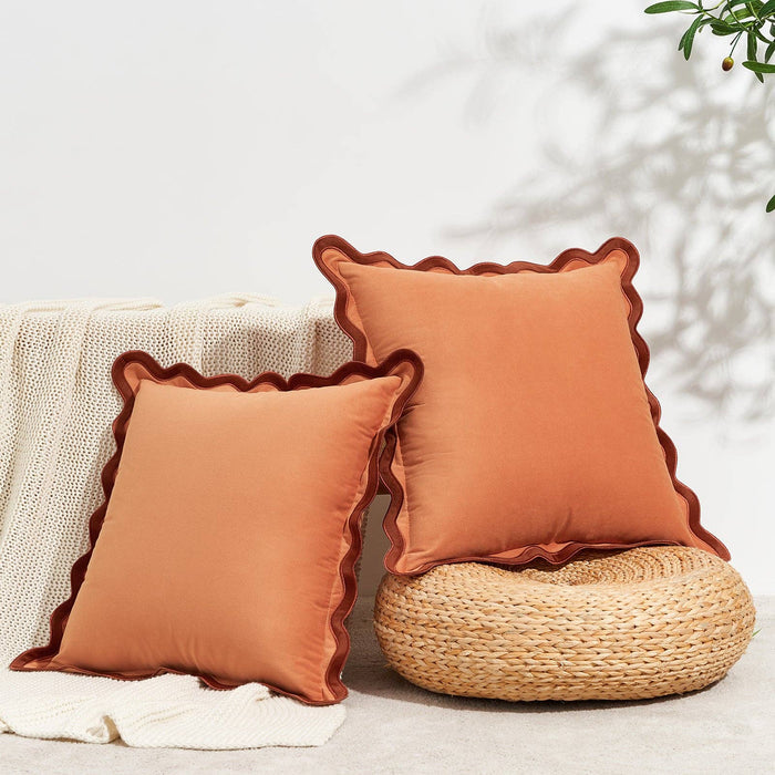 Maleku Pillow Covers (2-Pack) - Rust/Coral: 20x20 inch