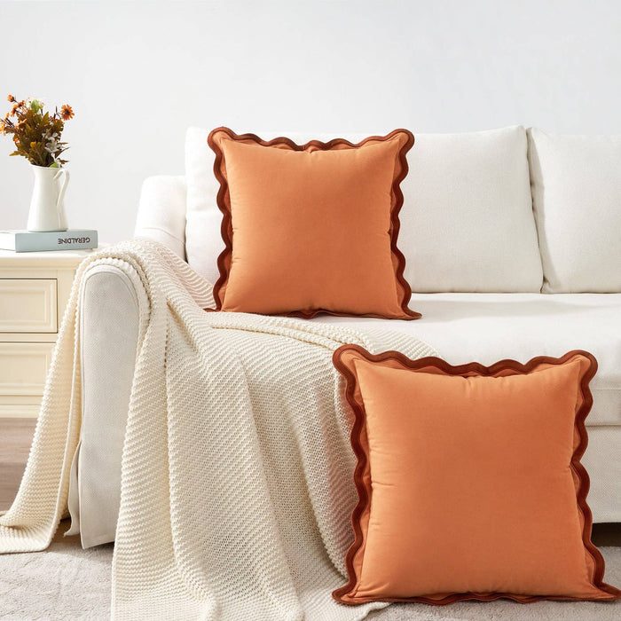 Maleku Pillow Covers (2-Pack) - Rust/Coral: 20x20 inch