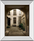 Marais Courtyard By Milla - Mirror Framed Print Wall Art - Light Brown