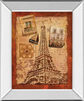 Memories Of Paris By Conrad Knutsen - Mirror Framed Print Wall Art - Light Brown