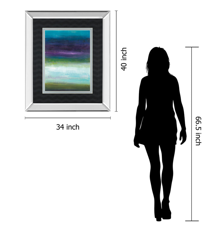 Midnight Mulberry By Wani Pasion - Mirror Framed Print Wall Art - Blue