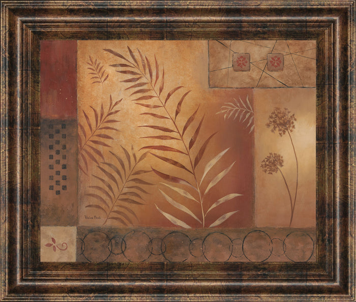 Modern Fern Il By Vivian Flasch - Framed Print Wall Art - Light Brown