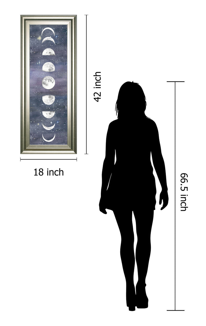Moon Chart Il By Naomi Mccavitt - Framed Print Wall Art - Dark Gray
