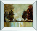 Morning Mist By Cat Tesla - Mirror Framed Print Wall Art - Beige