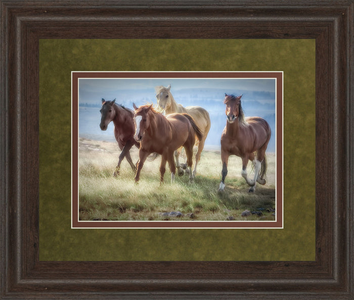 Morning Stroll By Wendy Caro - Framed Print Wall Art - Light Brown