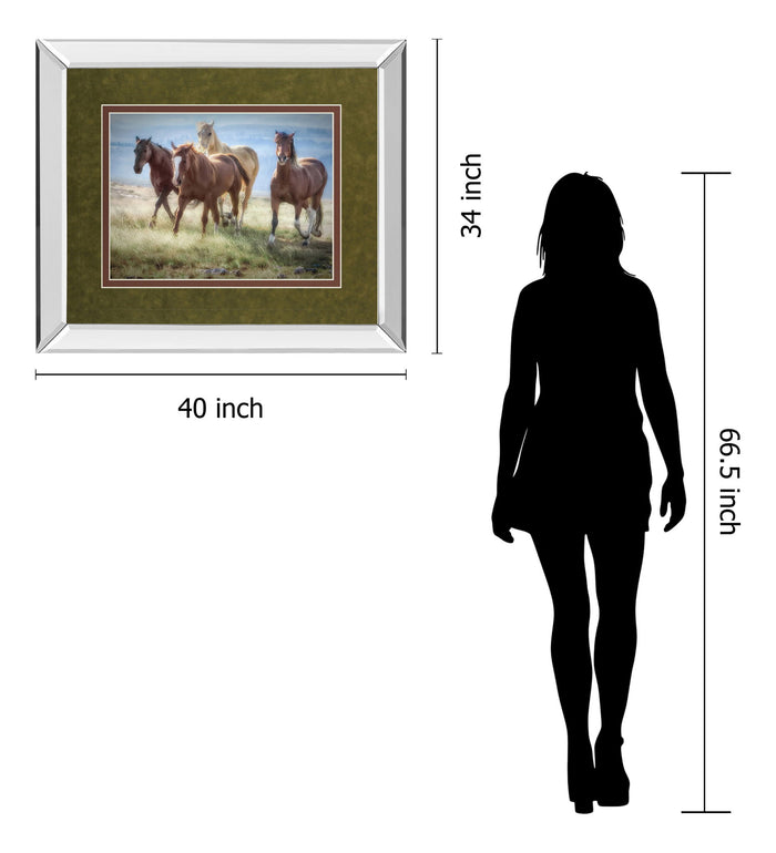 Morning Stroll By Wendy Caro - Mirror Framed Print Wall Art - Light Brown