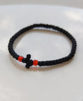 Mount Athos Waxed Prayer Rope Bracelet with Woven Cross & Beads