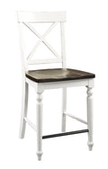 Mountain Retreat - Bar Stool With All-Wood Frame, X-Back, And Contrasting Seat - Dark Mocha & Antique White