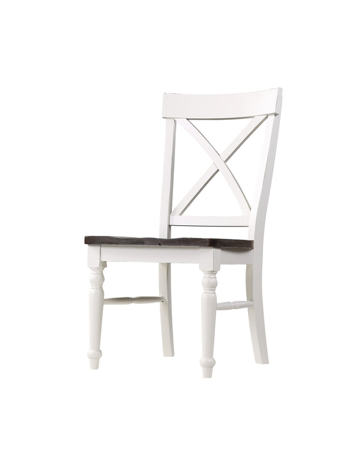 Mountain Retreat - Dining Chair With All-Wood Frame, X-Back, And Contrasting Seat - Dark Mocha & Antique White
