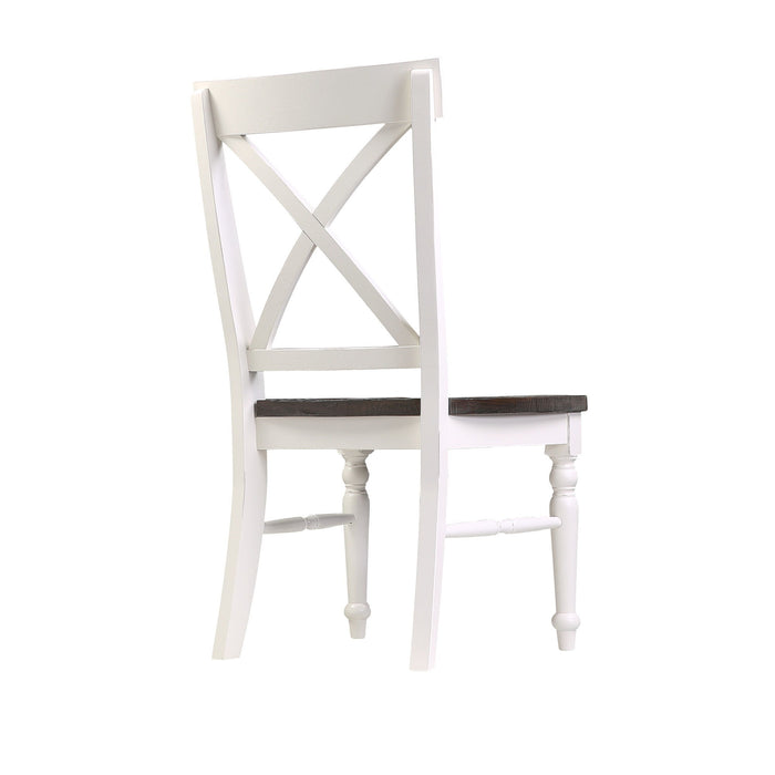 Mountain Retreat - Dining Chair With All-Wood Frame, X-Back, And Contrasting Seat - Dark Mocha & Antique White