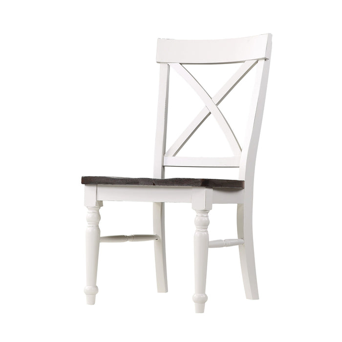 Mountain Retreat - Dining Chair With All-Wood Frame, X-Back, And Contrasting Seat - Dark Mocha & Antique White