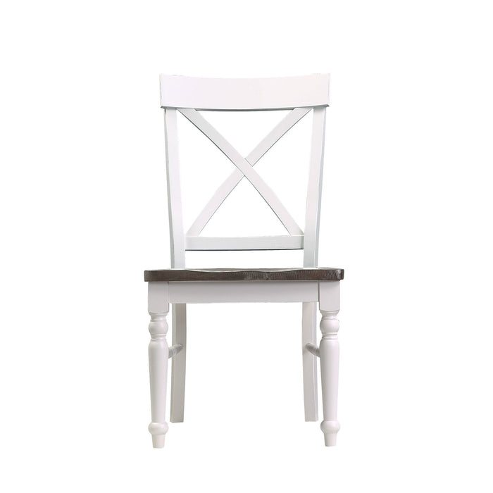 Mountain Retreat - Dining Chair With All-Wood Frame, X-Back, And Contrasting Seat - Dark Mocha & Antique White