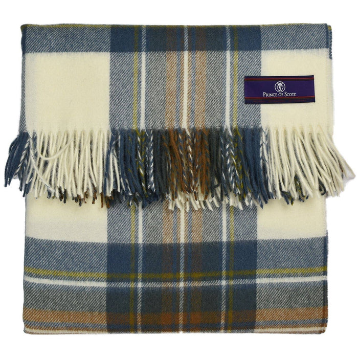 Muted Blue Stewart Merino Wool Throw - Nested